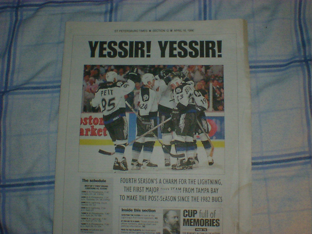 Tampa Bay Lightning playoff preview April 1996